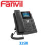 Front view of a Fanvil X303P enterprise IP phone featuring a 2.4-inch color display, a standard numeric keypad, and a black ergonomic handset