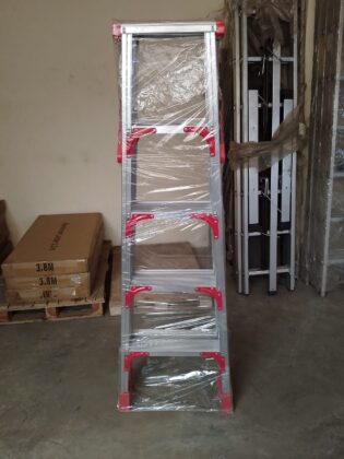 4 step double sided aluminum ladder