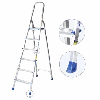 6 steps house hold aluminium ladder