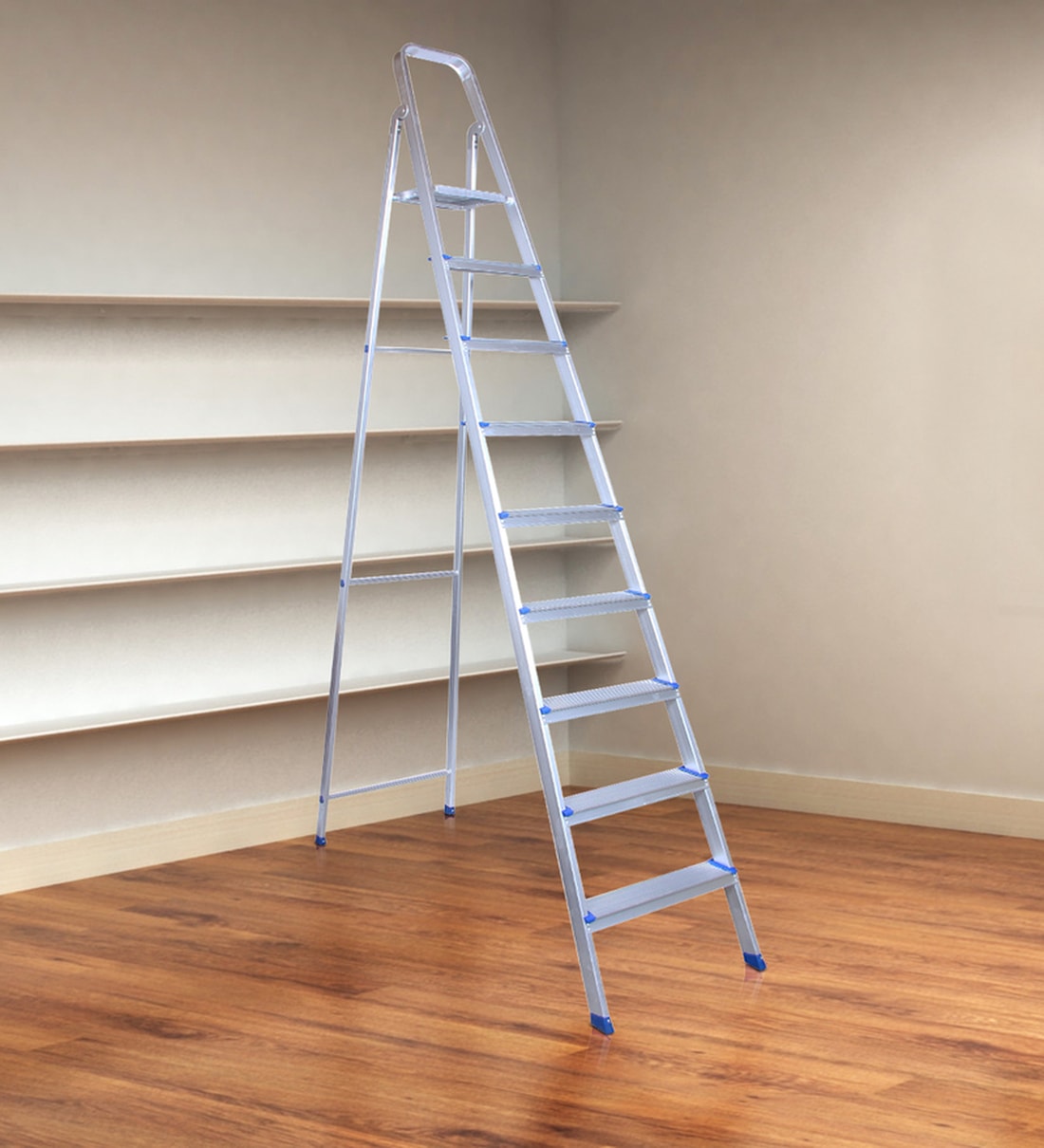 9 steps household aluminium ladder