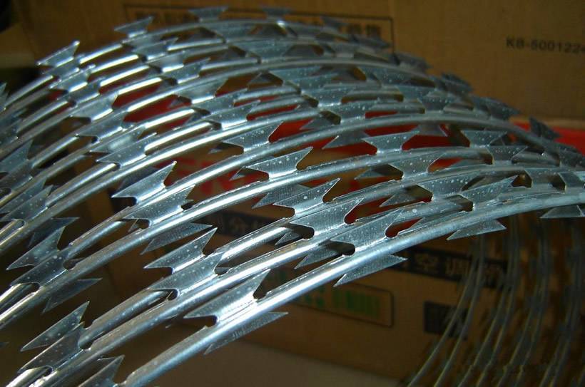 Heavy duty 450mm double galvanized razor wire concertina 10M roll for property perimeter security in Kenya