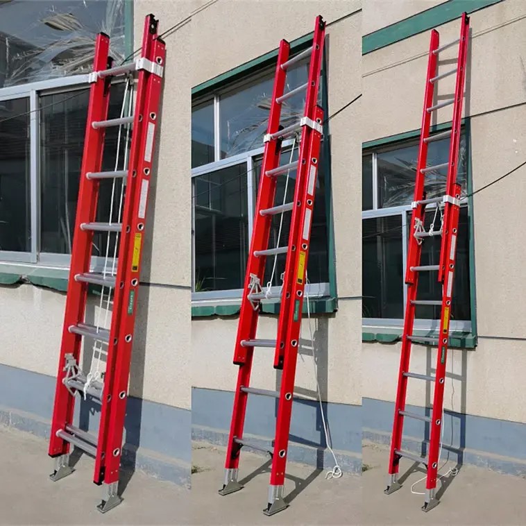 Heavy duty 2by12 step fiberglass extension ladder 7.4m for electrical safety work in Kenya.
