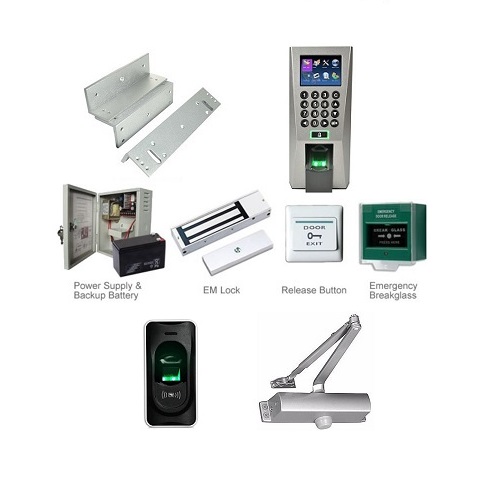 Biometric access control system installed on a commercial office glass door in Nairobi, Kenya.