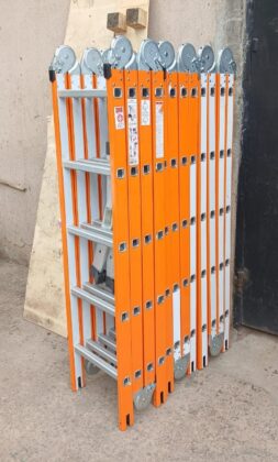 20ft (6m) Multipurpose Aluminum Folding Ladder (4x5 Steps) - Orange