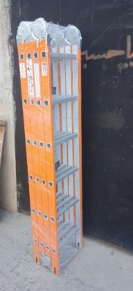 24ft (7m) Multipurpose Aluminum Folding Ladder (4×6 Steps) – Orange