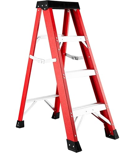 Non conductive 4 step fibreglass safety ladder for electrical work Kenya Affrosonic Systems
