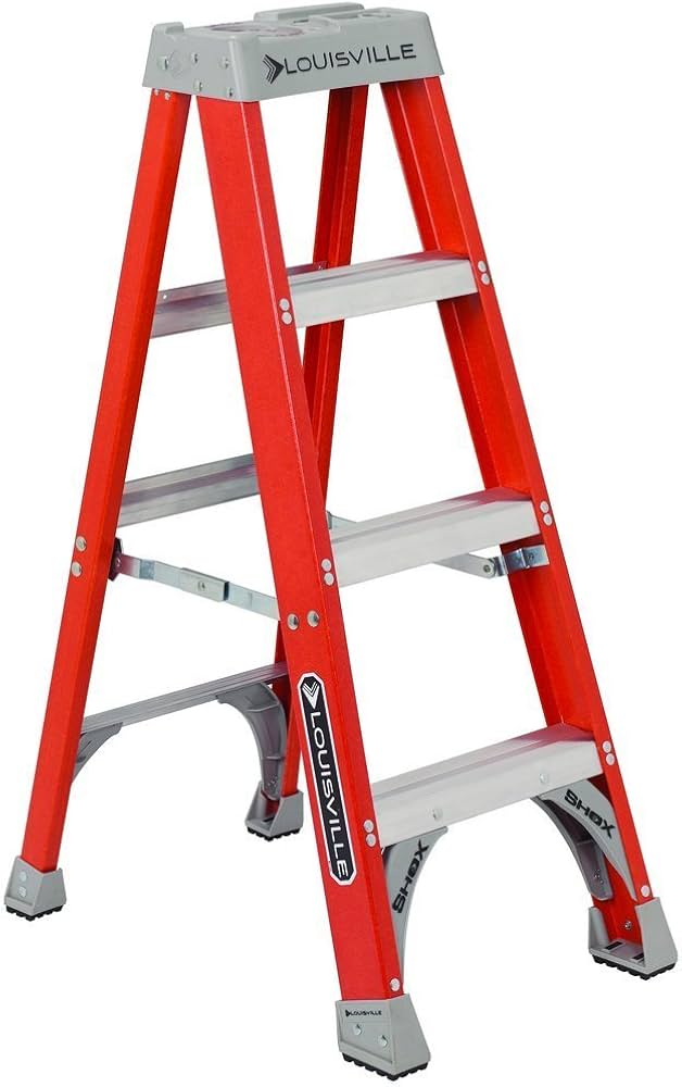 Heavy duty 4 plus 4 step double sided fibreglass non conductive ladder for electrical work Kenya Affrosonic Systems