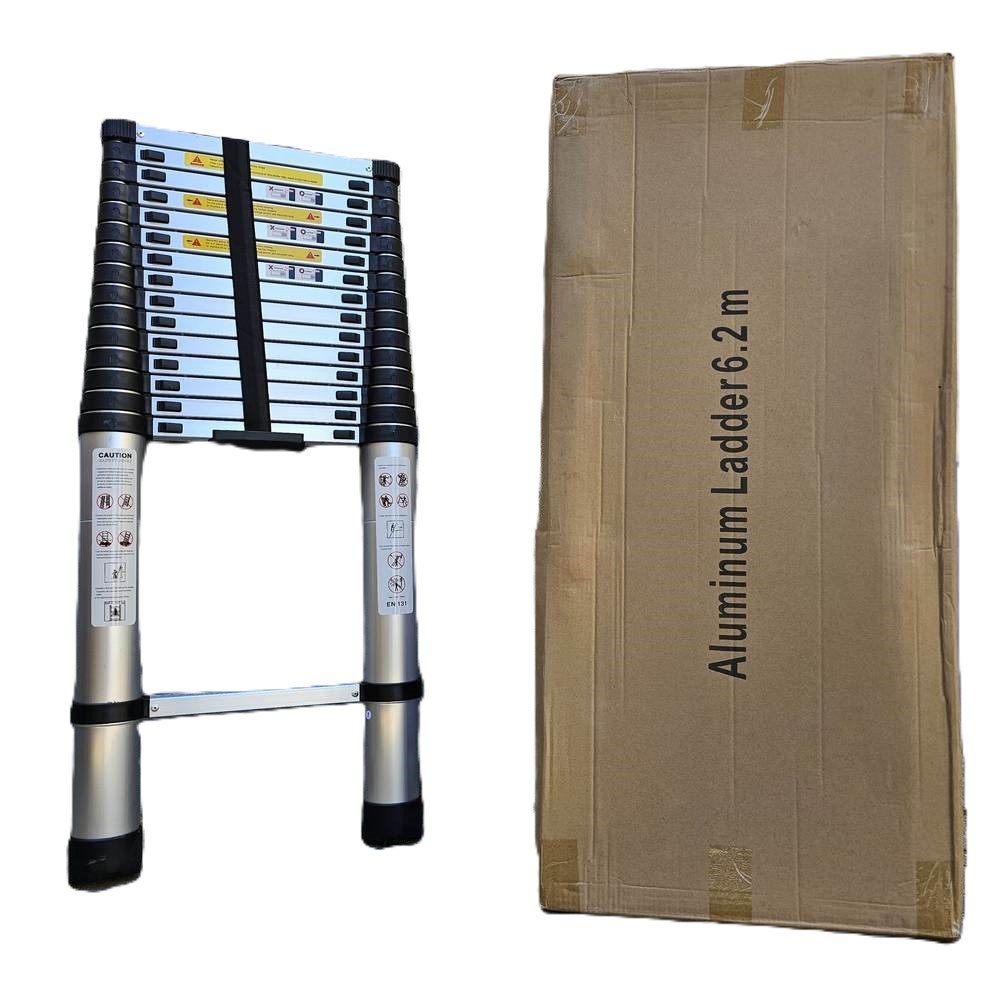 Heavy duty 6.2M single telescopic aluminum straight extension ladder with stabilizer bar in Kenya